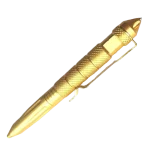 Stylo tactique portable en aluminium aéronautique briseverre d&rsquo;urgence protection de sécurité multioutil EDC doré élégant