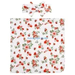 Ensemble bébé floral 2 pièces couverture bandeau tissu coton doux confortable usage quotidien