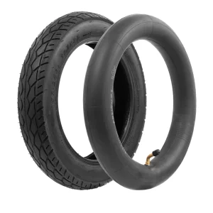 Ensemble pneus scooter électrique 12″ noir caoutchouc durable chambre à air gonflable valve métal valveur gonflage usage urbain poussette bébé accessoire sécurité Ensemble pneus scooter électrique 12″ noir caoutchouc durable chambre à air gonflable valve métal valveur gonflage usage urbain poussette bébé accessoire sécurité