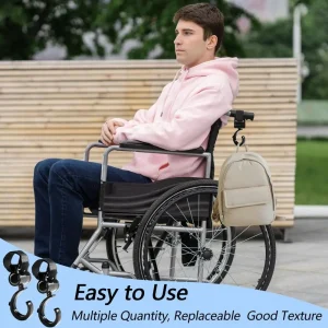 Grand crochet rotatif 360° pour poussette cintre polyvalent durable accessoire bébé en plastique noir 10×5 cm