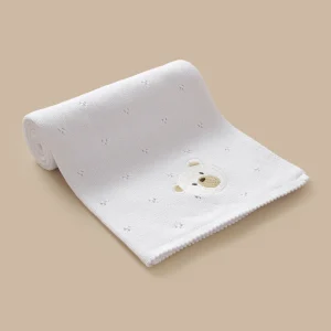 Couverture bébé coton tricoté douce style ours mignon 100x80cm nouvelle naissance fille garçon plaid poussette emmaillotage confort thermique texture douce moderne minimaliste Couverture bébé coton tricoté douce style ours mignon 100x80cm nouvelle naissance fille garçon plaid poussette emmaillotage confort thermique texture douce moderne minimaliste