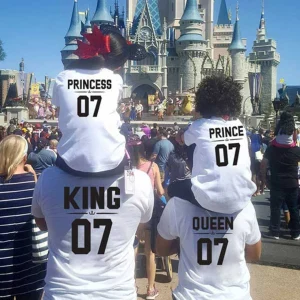 Tenues d&rsquo;été assorties pour la famille tshirt King07 Queen07 Prince07 Princess07 vêtements assortis pour la famille père mère et enfant  2
