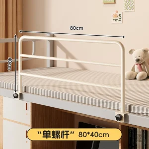 Gardecorps lit bébé sans barreaux antidérapant protection antichute sécurité nocturne en métal durable design moderne beige