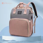 Sac à dos versatile con conception moderne pour bébé maman randonnée quotidienne style élégant rose