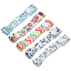 Bracelets en tissu pour bébé accessoires mode enfants motifs ludiques poissons animaux chevrons pandas géométriques 5 coloris boutons pression