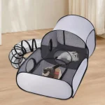 Enclos extérieur pour chat transformable en tente tunnel interactif respirant portatif sécurisé usage familial durable