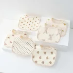 Ensemble de bavoirs en coton pour bébé 6 pièces motifs variés pressions doux adapté 036 mois usage quotidien protection vêtements