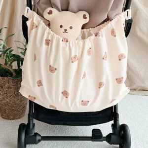 Sac de rangement poussette multifonctionnel Bears organizer bébé sac à couches grande capacité accessoire poussette style mignon durable et sécuritaire