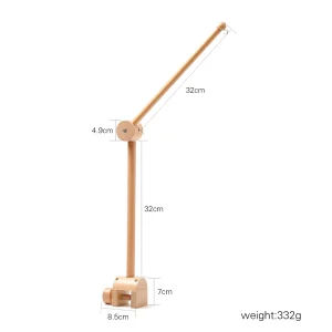 Lampe de bureau en bois naturel avec bras articulé design scandinave minimaliste éclairage LED flexible idéal pour bureau ou étude