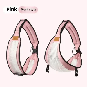 Portebébé ergonomique maille respirante rose cuir label confort usage quotidien sortie ville promenade bébé 02 ans