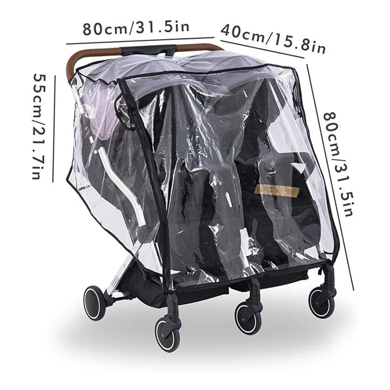 Housse de pluie double pour poussette M12K sièges latéraux protection météo bébé usage extérieur qualité premium 安全 durable
