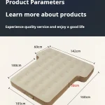 Matelas gonflable automatique voiture bébé matelas d&rsquo;air universel SUV beige confortable facile à gonfler rangement compact sécurité enfants