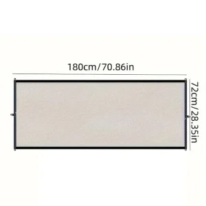 Barrière de sécurité pour enfants et animaux domestiques maille respirante cadre métallique noir 180 cm de long facile à installer design moderne adaptable à tous les espaces