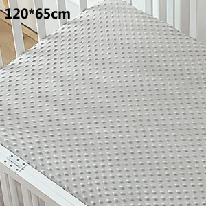 Couvrelit bébé 3D en velours à pois matelas housse en polyester texture douce gris clair 120x60cm hiver confort sécurité enfant Couvrelit bébé 3D en velours à pois matelas housse en polyester texture douce gris clair 120x60cm hiver confort sécurité enfant