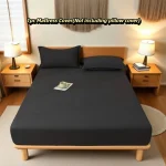 Housse de matelas imperméable motif treillis losange couleur unie protection matelas couvrelit élastique respirant pour chambre bébé  Noir
