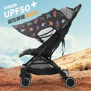 Poussette bébé légère protection UV UPF50 design moderne motifs colorés matériau doux portable urbain