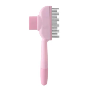 Peigne démêlage cheveux fins dents fines métalliques manche ergonomique couleur rose usage quotidien design moderne confort optimal outil coiffure pratique
