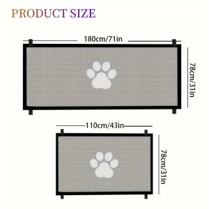 Barrière de sécurité pour chiens filet de protection antidérapant 110x78cm facile à installer sans perçage