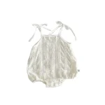 Combinaison été bébé fille dentelle bretelles élastique confort style simple
