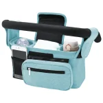 Organisateur de poussette multifonction sac de rangement suspendu poches multiples portebiberon téléphone couleurs douces accessoires bébé pratiques