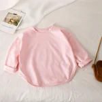 Tshirt bébé unisexe manches longues coton rose pastel doux confort quotidien printemps hiver