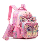 Sac à dos pour enfants style préppy matériau polyester design animé grande capacité sac à déjeuner et trousse à crayons inclus adapté à l&rsquo;école 713 ans