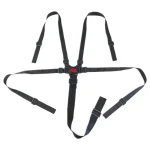 Ceinture de sécurité pour poussette bébé harnais 5 points ajustable accessoire de retenue en nylon noir et rouge confort et sécurité garantie