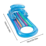 Matelas gonflable piscine relaxant pour adulte et enfant bleu scintillant plage piscine paillettes colorées 150x75cm durable confortable sécuritaire