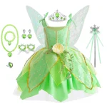 Robe de fée pour enfants costume d&rsquo;Halloween accessoires inclus polyester style magique idée cadeau pour fille