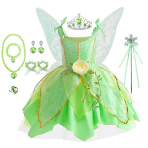 Robe de fée pour enfants costume d&rsquo;Halloween accessoires inclus polyester style magique idée cadeau pour fille