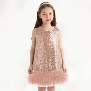 Robe à paillettes pour filles, ligne A scintillante, sans manches, robes de soirée pour filles, Style classique, vêtements, offre spéciale, nouvelle collection – Rose Gold Robe à paillettes pour filles, ligne A scintillante, sans manches, robes de soirée pour filles, Style classique, vêtements, offre spéciale, nouvelle collection – Rose Gold