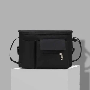 Sac de rangement de poussette multipoches maternité extérieur voyage sac suspendu grande capacité noir Accessoires bébé portage organisation