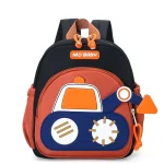 Sac à dos enfants camion construction 3D design voiture nylon noir orange poches multiples école maternelle 36 ans MD Baby