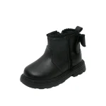 Bottines filles enfant cuir synthétique caoutchouc antiglissant peluche cheville 46 ans