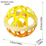 Jouet cloche vibrante bébé développement sensoriel auditif préhension cadeau anniversaire nourrisson jaune et orange 9.3cm