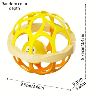 Jouet cloche vibrante bébé développement sensoriel auditif préhension cadeau anniversaire nourrisson jaune et orange 9.3cm