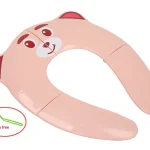 Siège toilette bébé pliable voyage apprentissage toilettes coussin urinoir pink bear enfant design ludique facile nettoyage