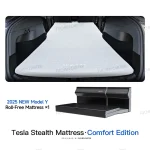 Matelas de camping sans enroulement pour Tesla Model Y 2025 mousse mémoire coton et fibre de glace blanc confort et praticité pour voyages et nuits en extérieur