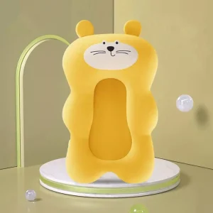 Coussin de siège pour bébé en forme d&rsquo;ours doux et sécuritaire confortable easy à nettoyer jaune et blanc idéal pour la chambre ou la salle de jeux