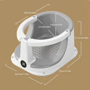 Siège de bain bébé assis détecteur de température siège douche bébé安全 support bain bébé 612 mois design moderne matériau PP entretien facile usage maison/voyage coloris gris