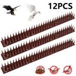 Pointes murales de dissuasion d&rsquo;oiseaux et animaux  12 pièces en plastique et acier inoxydable  Protection jardin bébé