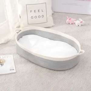 Panier bébé en coton tissé main portable pliable couffin lit couchage nouveauné matelas sorties