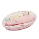 Coupeongles électrique multifonctionnel bébé manucure lime à ongles accessoires soins ongles style moderne rose pastel design éргonomique compact portable idéal bébé