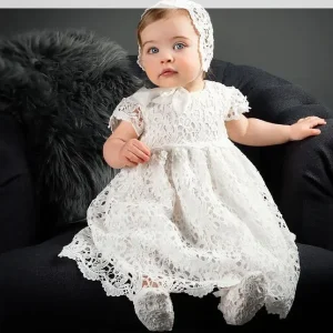 Robe princesse élégante bébé fille costume baptême anniversaire mariage robe soirée 36 ans blanc style européen polyester qualité premium confortable 安全