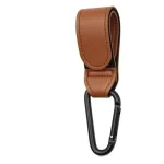 Crochet cuir synthétique poussette bébé accessoire voyage réglable cintre sac à couches sécurité style minimaliste 2 pièces