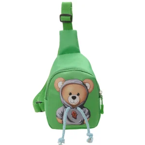 Sac à dos cartoon ours mignon pour enfants bandoulière ajustable sac de voyage portable style ludique couleur verte Sac à dos cartoon ours mignon pour enfants bandoulière ajustable sac de voyage portable style ludique couleur verte