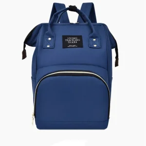 Sac à dos bébé grande capacité sac à couches imperméable multifonction fourretout maman papa bleu profond