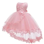 Robe bébé princesse feste anniversary mariage noel soirée 424 mois douce conforturable matériau soft pink