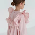 Robe princesse en coton à volants pour bébé fille manches longues printempsété vêtement de qualité supérieure pour 210 ans rose