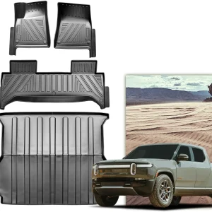 Tapis de sol Rivian R1T 20222025 tapis de coffre en caoutchouc tapis de protection tous temps antidérapant imperméable facile à nettoyer Tapis de sol Rivian R1T 20222025 tapis de coffre en caoutchouc tapis de protection tous temps antidérapant imperméable facile à nettoyer